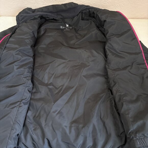 Spyder Prymo Down Filled Puffer Jacket Womens Large Black Zip Front Zip Pockets - Picture 6 of 12